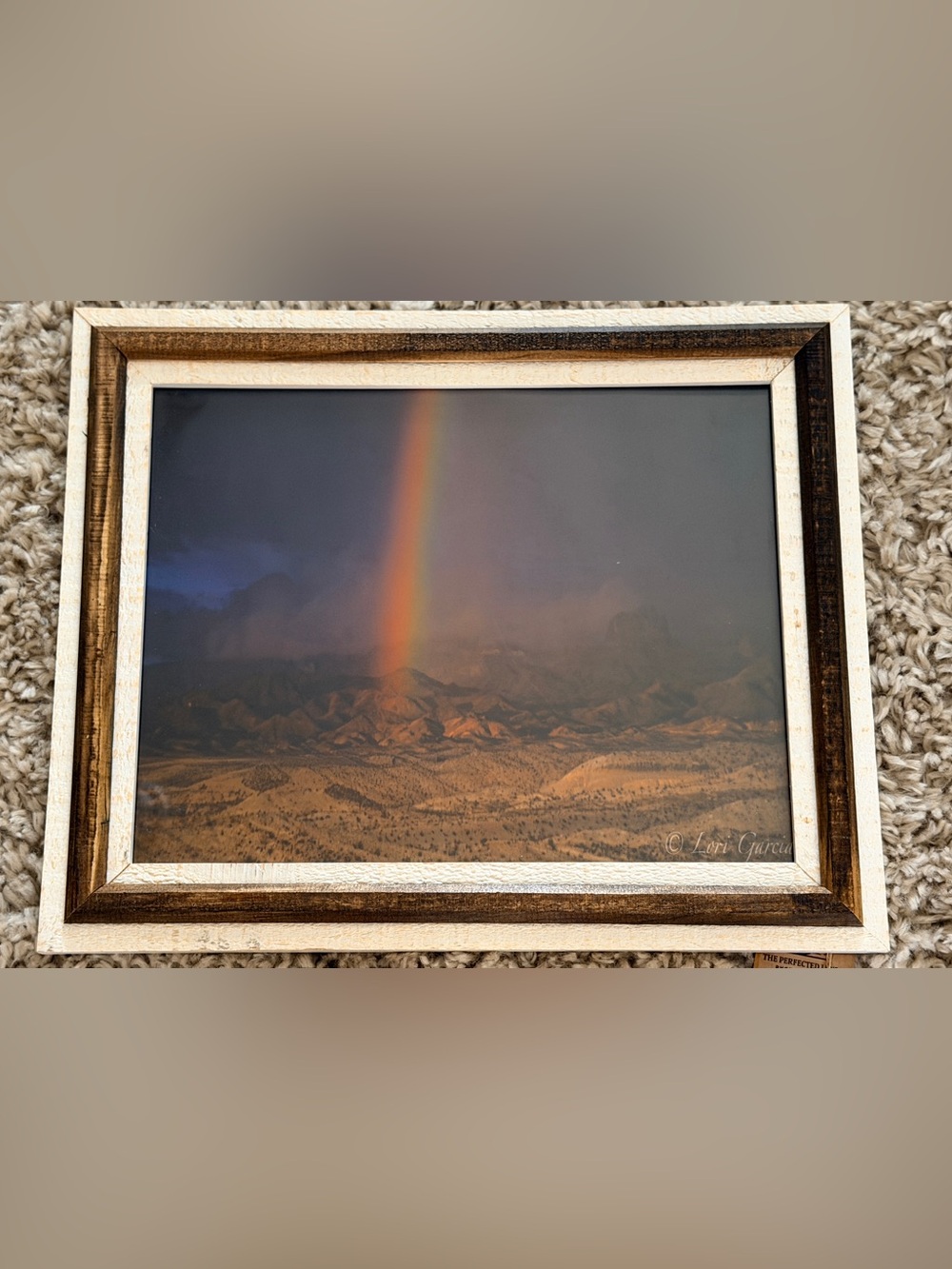 Rainbow over the black mountains, framed print. 11 x 14 Arizona landscape print.